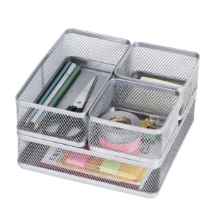 Mesh Desk Organizer Silver – Brightroom™
